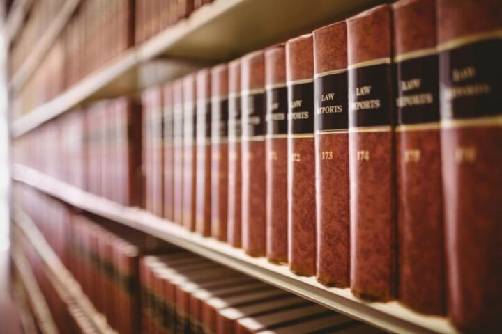 Law Reports legal reference books on library shelf representing comprehensive legal research resources